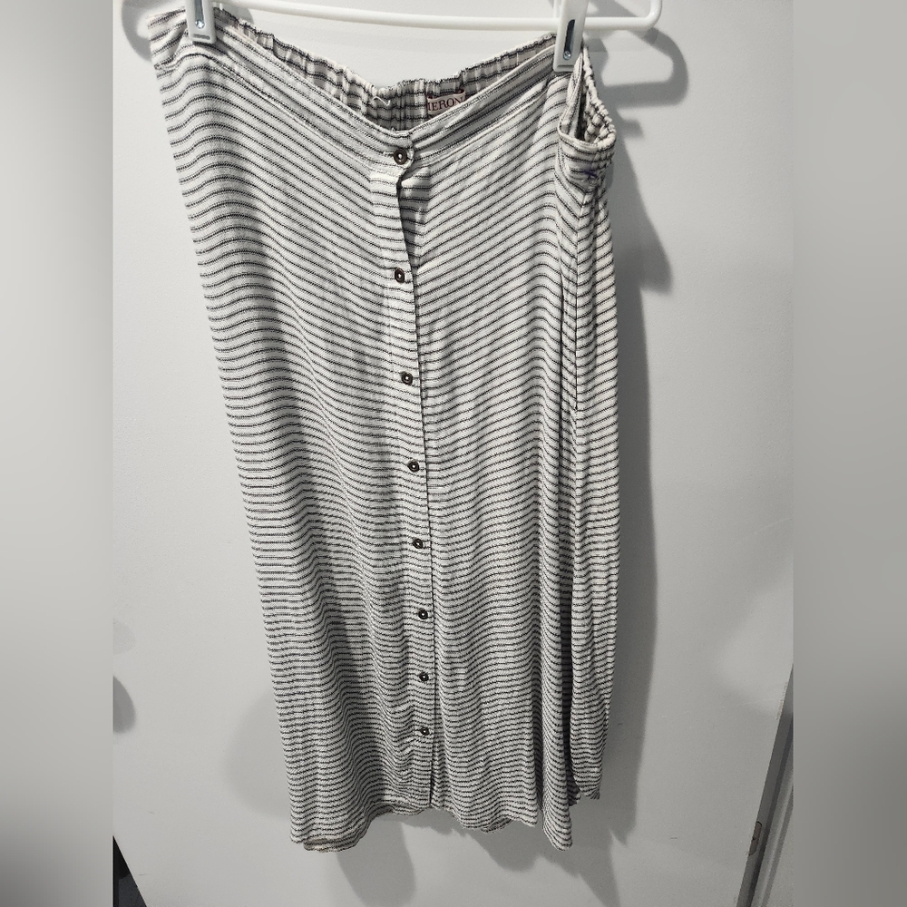Merona Black and White Striped A-Line Skirt